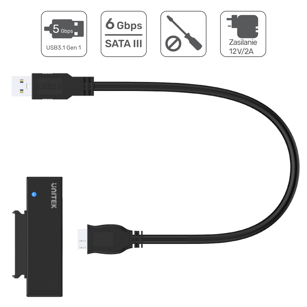 Unitek Y-1039 mostek USB 3.0 - SATA III 2,5''/3,5''-1631105