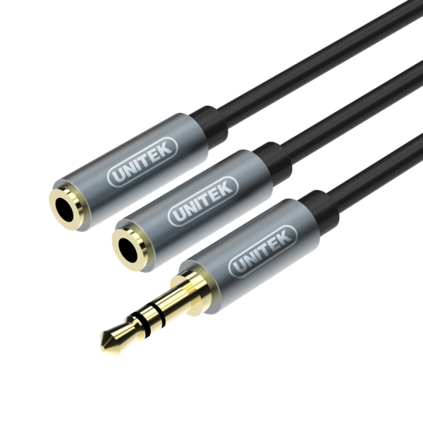 Unitek przewod miniJack 3,5mm (M) - 2x 3,5mm (F)-1274826