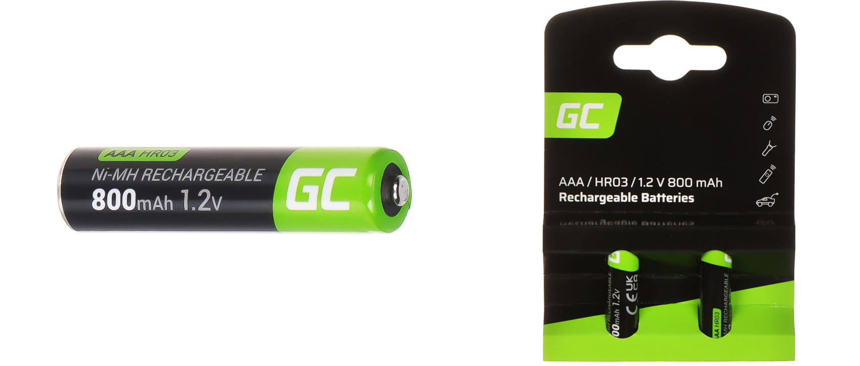 AKUMULATOR AKU-AAA-800/GC*P2 1.2V Ni-MH HR03, AAA Green Cell-1704970