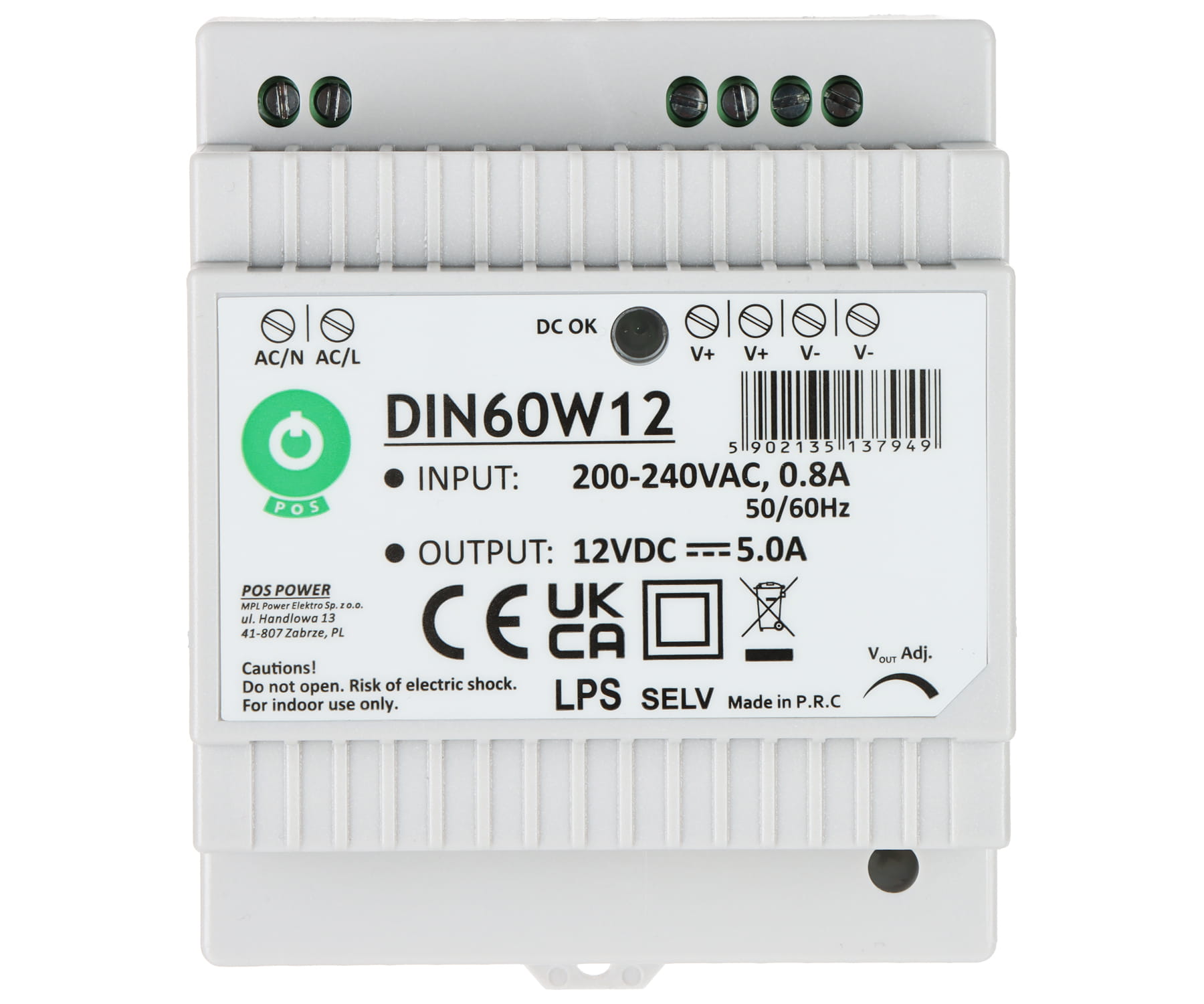 ZASILACZ IMPULSOWY DIN60W12 POS-1790643