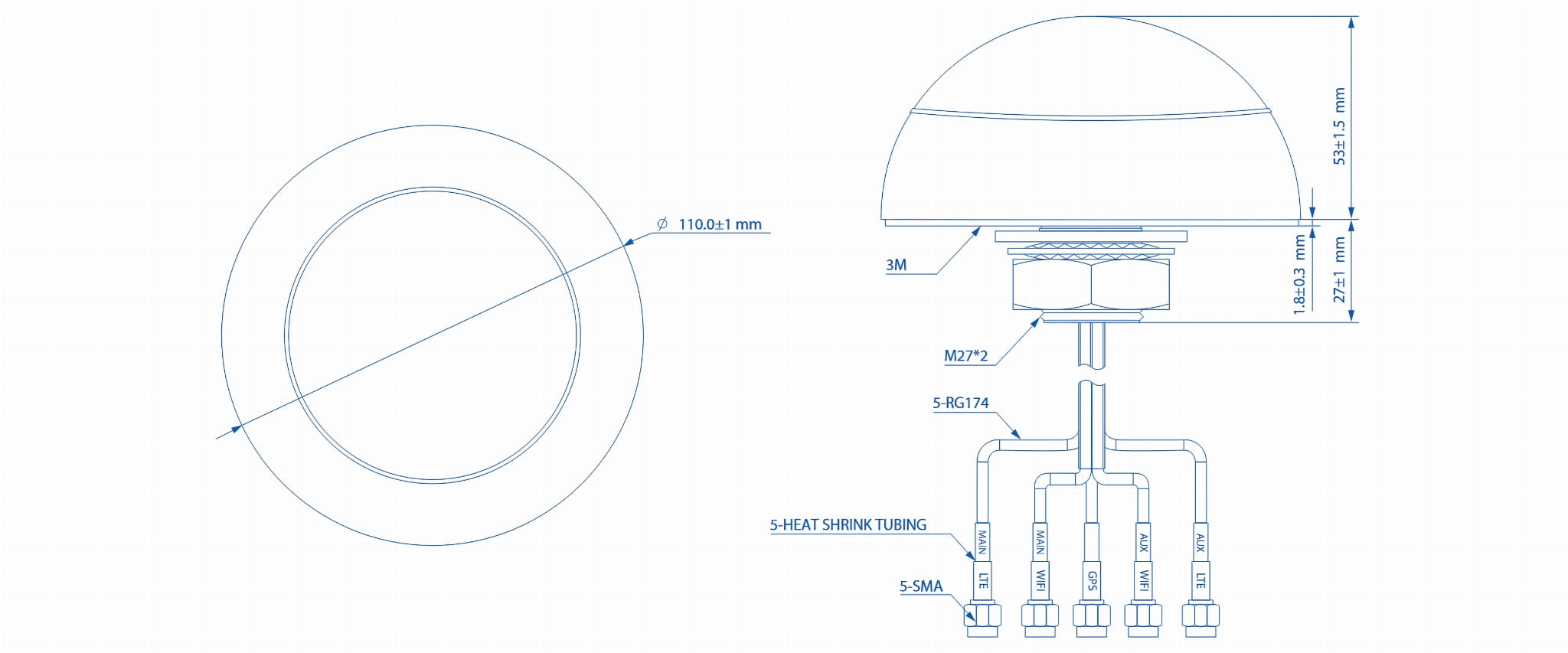 ANTENA PR1KCO28 COMBO LTE GNSS Wi-Fi Teltonika-1790679