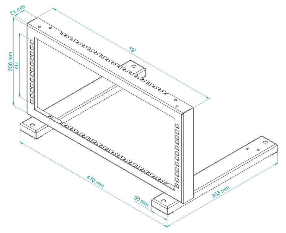 STOJAK RACK STR19-4U-B STALFLEX-1688244