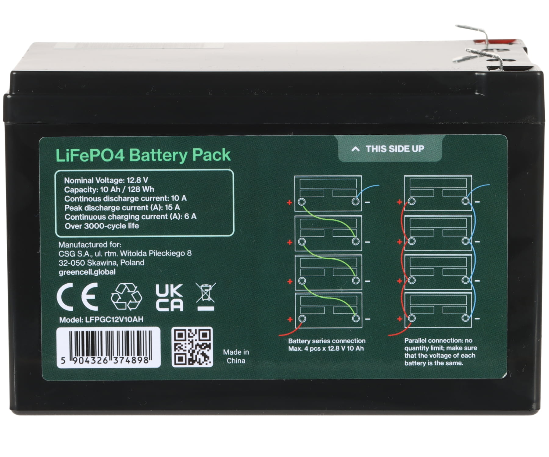 AKUMULATOR 12.8V/10AH/LIFEPO4-GC Green Cell-1820256