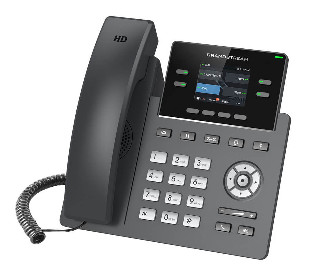 Grandstream GRP2612P – telefon IP – widok pod kątem.jpg