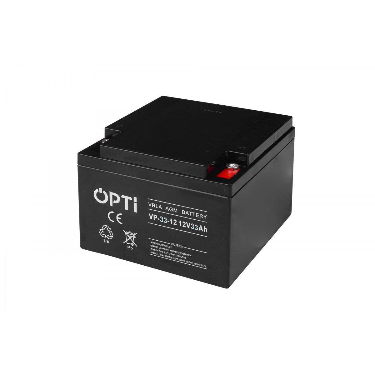 VOLT Polska OPTI 12V 33Ah – akumulator VRLA AGM – widok pod kątem.jpg