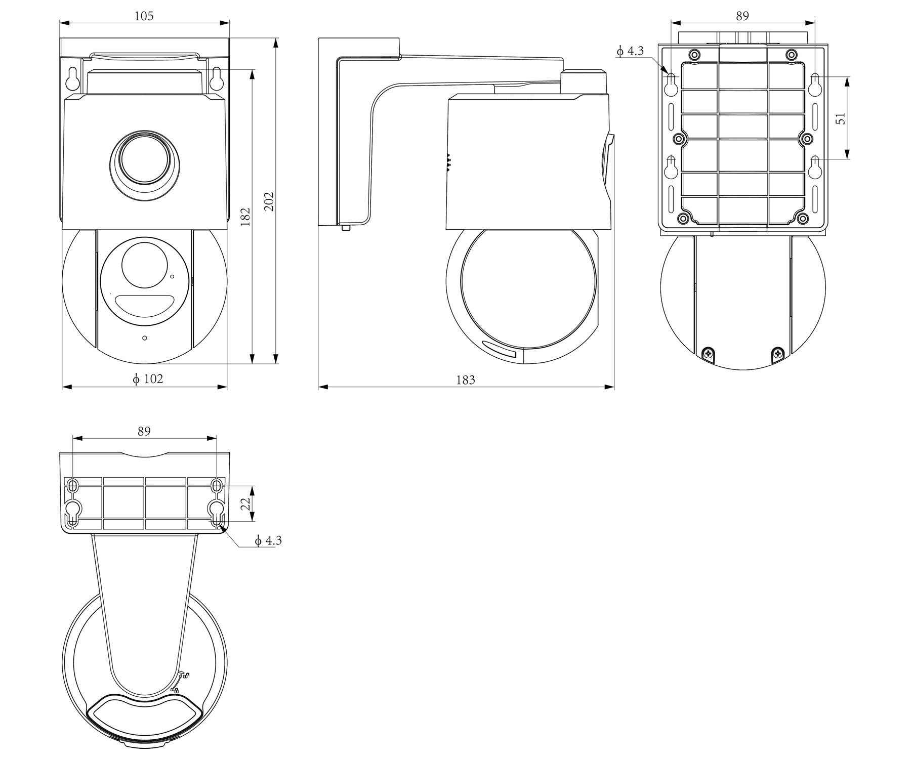 KAMERA IP OBROTOWA ZEWNĘTRZNA TC-H363U SPEC:W/4G/U/SE/4MM/V4.1 4G LTE 2 X 3MPX 4MM TIANDY-1955560