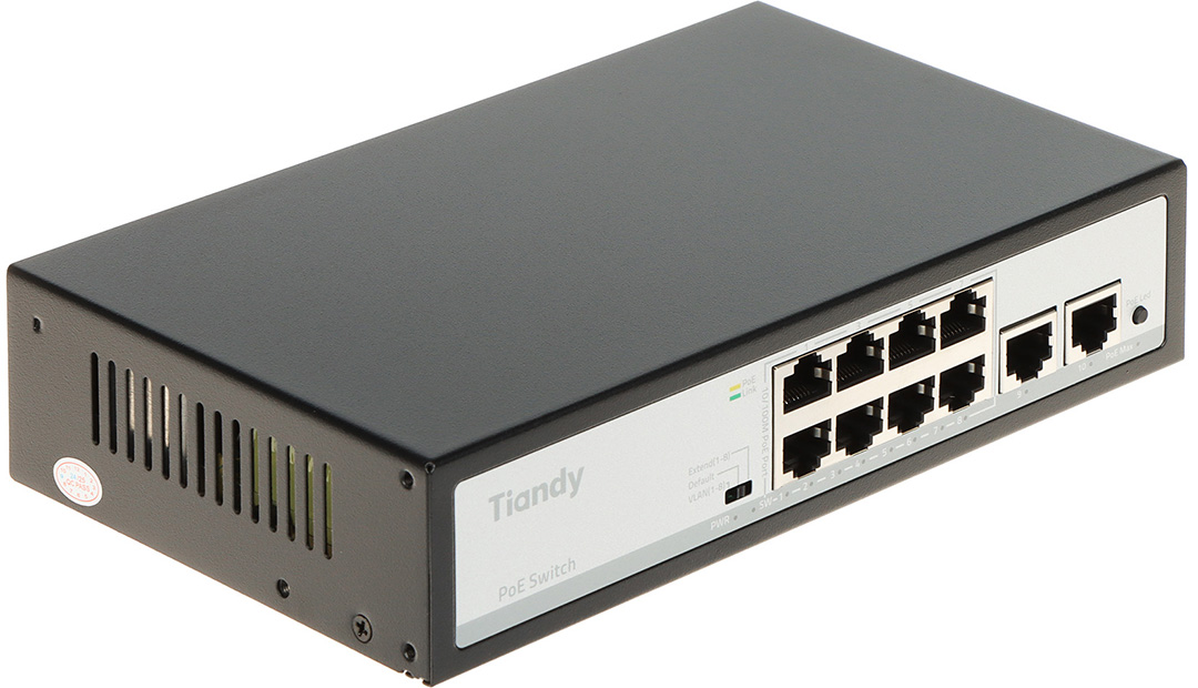 SWITCH POE TC-P3S010 SPEC:F/0820/AT/90 8-PORTOWY TIANDY-1956813