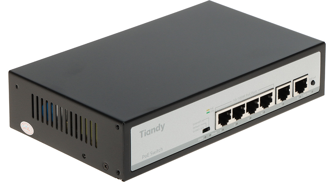 SWITCH POE TC-P3S06 SPEC:F/0420/AT/55 4-PORTOWY TIANDY-1956786