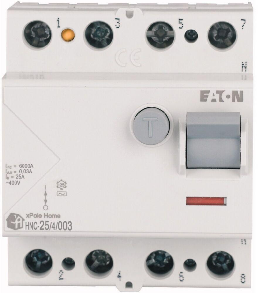 EATON WYŁĄCZNIK RÓŻNICOWOPRĄDOWY 25A 4P 4M 30MA AC 6KA-1948194