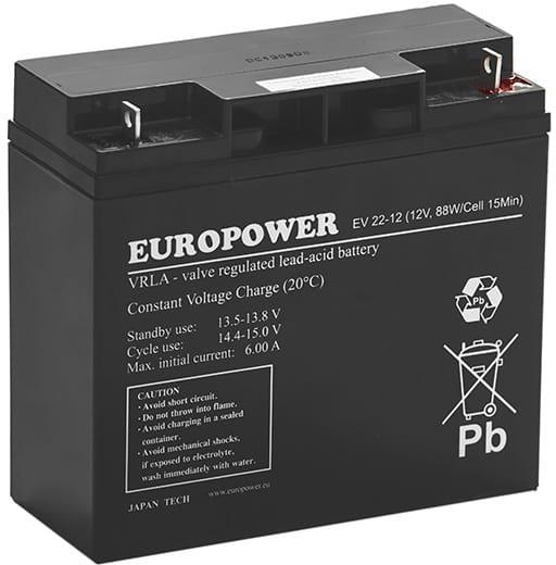 Akumulator AGM EUROPOWER serii EV 12V 20Ah/C10-1863637