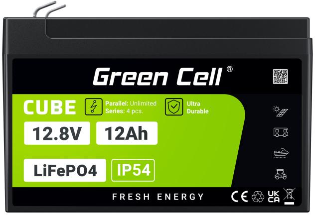 AKUMULATOR LITOWO-ŻELAZOWO-FOSFORANOWY LiFePO4 Green Cell Cube 12.8V 12Ah LFPGC12V12AH-1765527