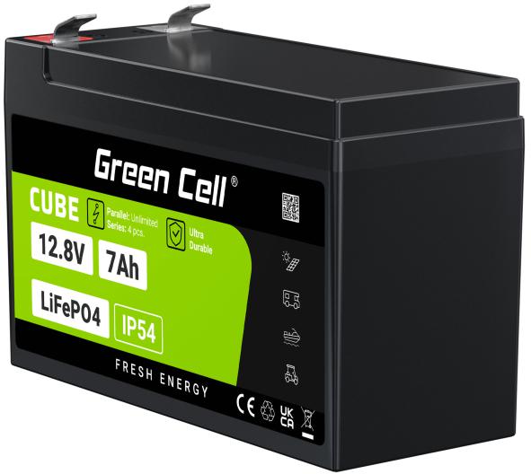 AKUMULATOR LITOWO-ŻELAZOWO-FOSFORANOWY LiFePO4 Green Cell Cube 12.8V 7Ah LFPGC12V7AH-1853609