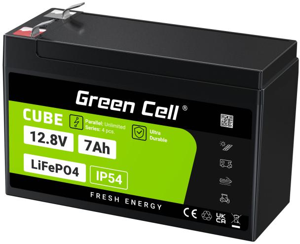 AKUMULATOR LITOWO-ŻELAZOWO-FOSFORANOWY LiFePO4 Green Cell Cube 12.8V 7Ah LFPGC12V7AH-1853611