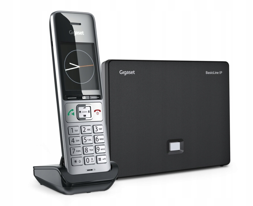 Gigaset BasicLine IP + COMFORT 500HX – zestaw telefonu VoIP DECT – widok pod kątem.png