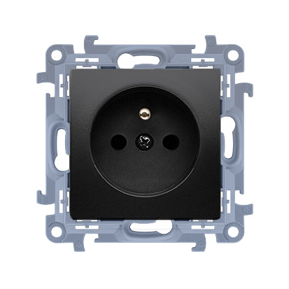 KONTAKT SIMON 10 MODUŁ CZARNY MAT GNIAZDO 1X Z/U Z PRZESŁONAMI SZYBKOZŁĄCZA 16A 250V-1953660