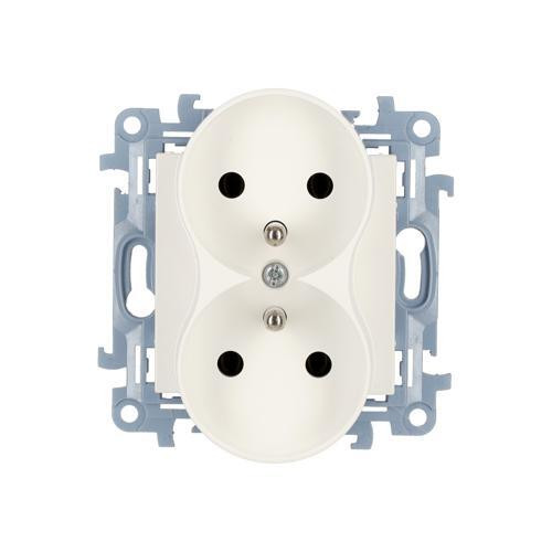 KONTAKT SIMON 10 MODUŁ BIAŁY GNIAZDO 2X Z/U Z PRZESŁONAMI ZACISKI ŚRUBOWE 16A 250V-1953664