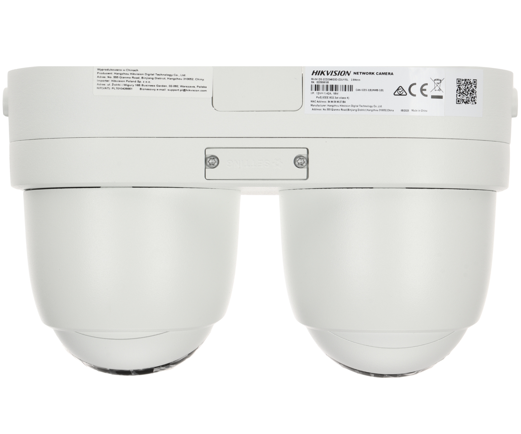 PODWÓJNA KAMERA IP DS-2CD2346G3D-IZ2UY/SL(2.8/4MM) AcuSense 3.0 DarkFighter - 4Mpx 2 X2.8/ 4mm Hikvision-1951278