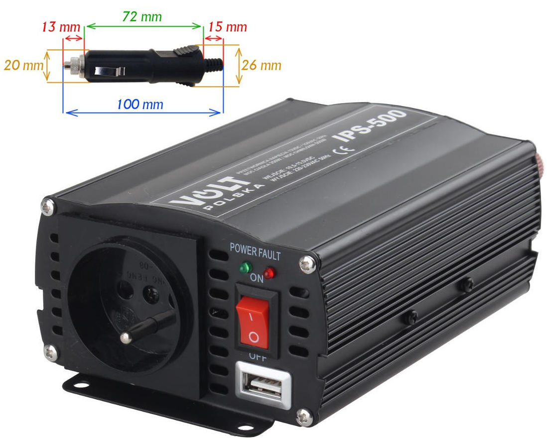 PRZETWORNICA VOLT POLSKA IPS-500 12V / 230V 350/500 W-1825636
