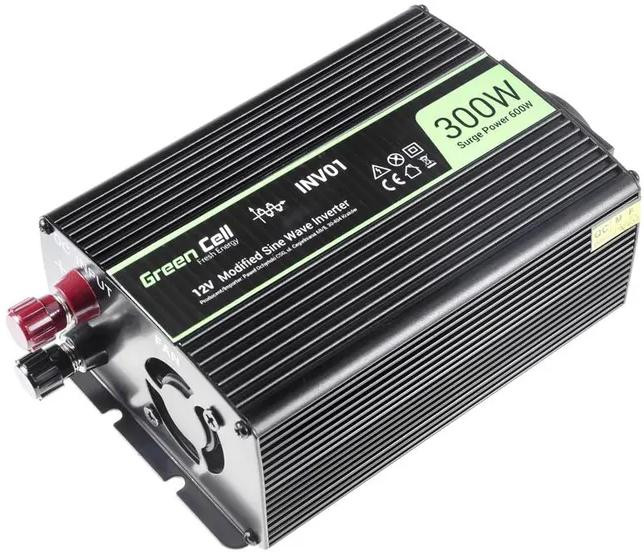 PRZETWORNICA NAPIĘCIA Green Cell 24V / 230V 300W/600W MODYFIKOWANA SINUSOIDA-1899553