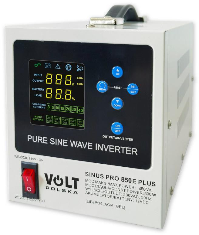 Przetwornica VOLT POLSKA SINUSPRO 850E PLUS 2/230V (500/850W) [AGM, GEL, LiFePO4]-1930782
